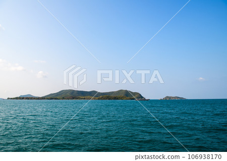 beautiful blue sea and clear sky Samae at San island, Sattahip, Chonburi, beautiful blue sea and clear sky Samae at San island, Sattahip, Chonburi, 106938170
