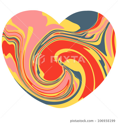 heart abstract colourful  groovy y2k retro cute kawaii pastel  106938199
