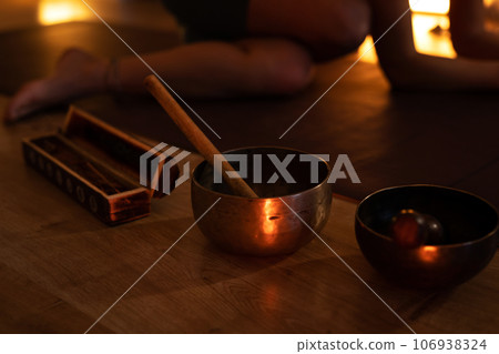 Tibetan singing bowls. Yoga, meditation, relaxation 106938324
