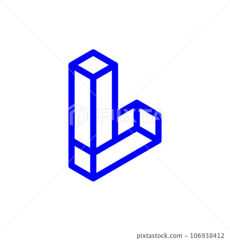 Letter l block cube geometric line creative logo 106938412