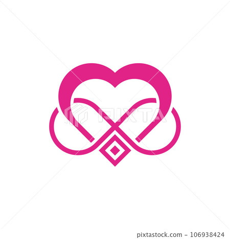 Love heart and infinity line modern logo design 106938424