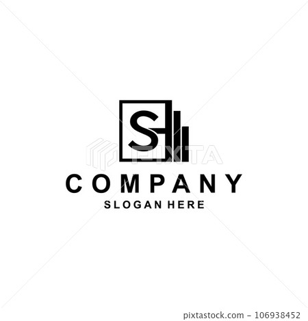 Letter sh square building modern logo design Letter sh square building modern logo design 106938452