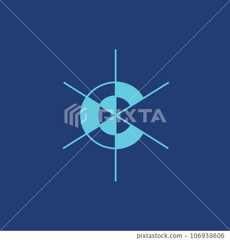 Letter c circle architect geometric line logo 106938606