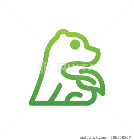 Animal bear leaf nature line modern design Animal bear leaf nature line modern design 106938867