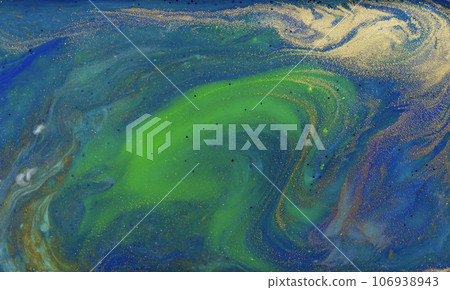 Gold, Yellow and Blue Marble Liquid Pattern. Gold, Yellow and Blue Marble Liquid Pattern. 106938943