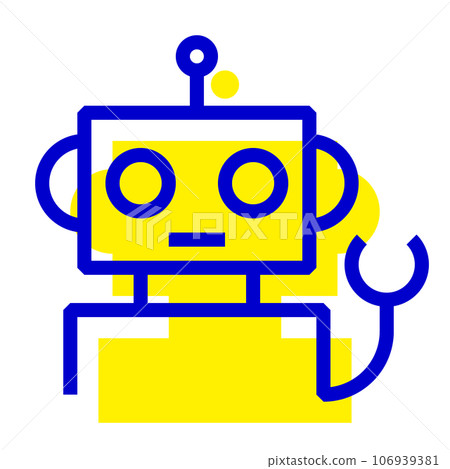 代表科學、機器人的兩種顏色樣式圖標 代表科學、機器人的兩種顏色樣式圖標 106939381
