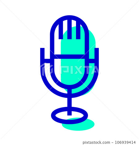 Two-color style icon representing device, microphone 106939414