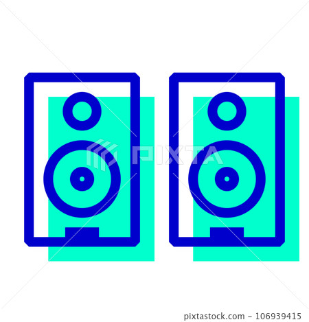 Two color style icons representing devices, speakers 106939415