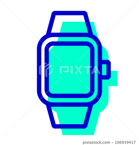 Two color style icons representing devices, smart watches 106939417
