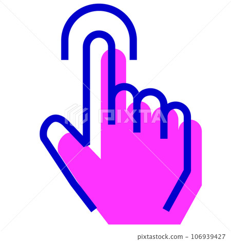 代表生物識別、手、手指、靜脈、食指的雙色風格圖標 106939427