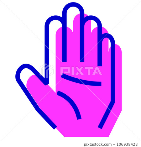 Bicolor style icon representing biometrics, hand, palm, palm print 106939428