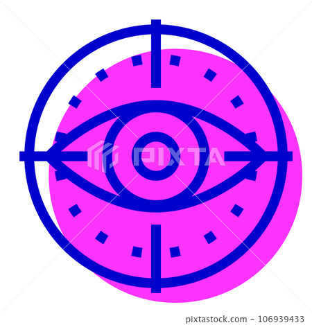Bicolor style icon representing biometrics, eye, iris and retina 106939433