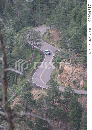 Mountain Pass Driving down from Estes Park 106939817