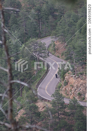 Mountain Pass Driving down from Estes Park Mountain Pass Driving down from Estes Park 106939820