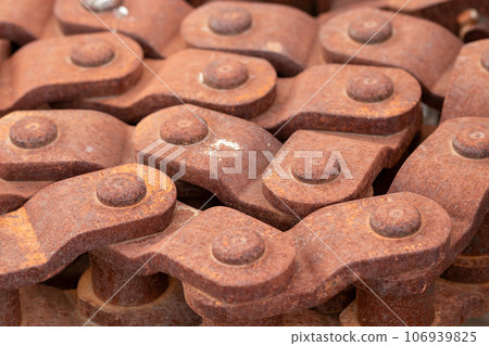 Close up of a old rusty chain links Close up of a old rusty chain links 106939825