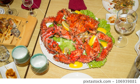 Kamchatka crab dishes. Kamchatka crab dishes. 106939881