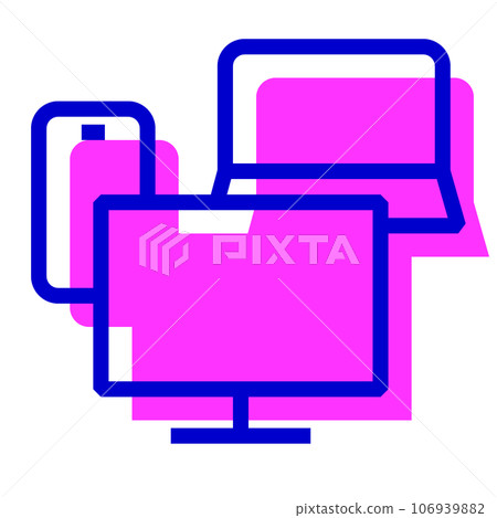 代表 DX、PC 和智能手機的雙色樣式圖標 106939882