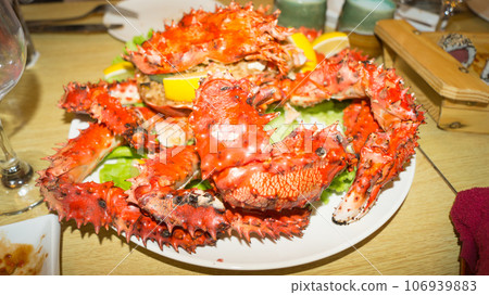 Kamchatka crab dishes.  106939883