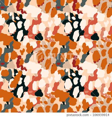 Creative abstract leopard skin seamless pattern. Textured camouflage background. Trendy animal fur wallpaper. 106939914