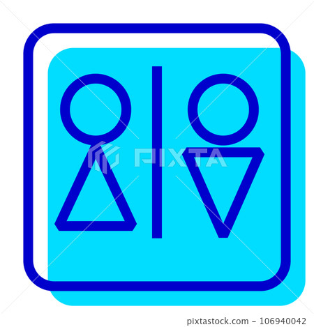 Two color style icons representing information, restroom, restroom, male, female 106940042