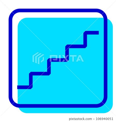 信息，代表樓梯的雙色樣式圖標 106940051