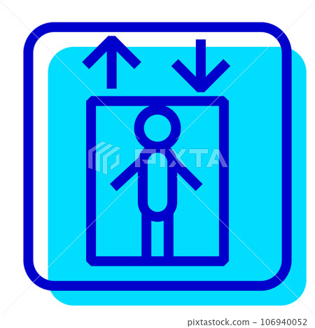 代表信息、電梯的雙色樣式圖標 106940052