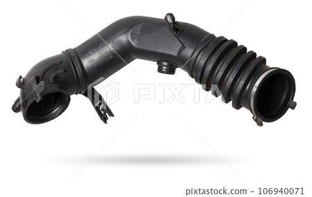 Air duct to the filter of intake manifold of the car engine from textured material and black plastic to condition the air and prevent dust from entering the passenger compartment. Sale of spare parts. Air duct to the filter of intake manifold of the car engine from textured material and black plastic to condition the air and prevent dust from entering the passenger compartment. Sale of spare parts. 106940071