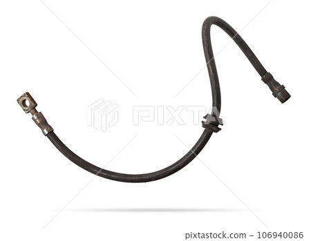 A metal brake pipe is part of the vehicle brake system, which supplies brake fluid under pressure to the service brake cylinders or calipers on wheels. Spare parts for sale in auto service. A metal brake pipe is part of the vehicle brake system, which supplies brake fluid under pressure to the service brake cylinders or calipers on wheels. Spare parts for sale in auto service. 106940086