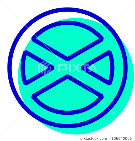 Two-color style icon representing traffic sign, road closure Two-color style icon representing traffic sign, road closure 106940096