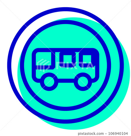 Traffic sign, bus only, bicolor style icon representing bus Traffic sign, bus only, bicolor style icon representing bus 106940104