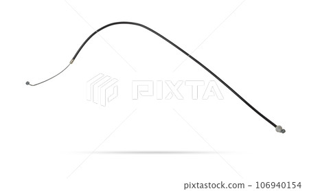 Metal cable parking brake isolated on white background. Auto service industry. Parts catalog. Auto service industry. Spare parts catalog. Metal cable parking brake isolated on white background. Auto service industry. Parts catalog. Auto service industry. Spare parts catalog. 106940154