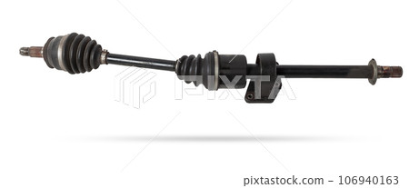 Car spare part - wheel drive cv joint on white isolated background. Catalog of spare parts for car service. 106940163