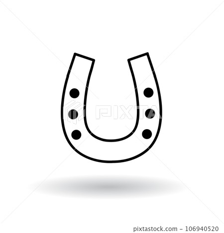 Horse Shoe icon. Simple flat vector illustration. Horse Shoe icon. Simple flat vector illustration. 106940520