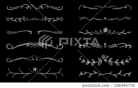 Soft and elegant decorative borders with a natural feel (black background) Soft and elegant decorative borders with a natural feel (black background) 106940756