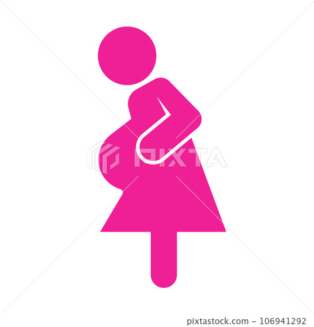 孕婦圖標粉紅色 孕婦圖標粉紅色 106941292