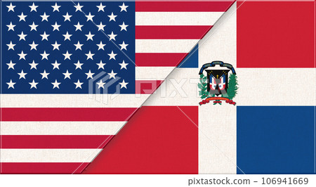 Flags of USA and Dominican Republic. American and Dominican Republic flag Flags of USA and Dominican Republic. American and Dominican Republic flag 106941669
