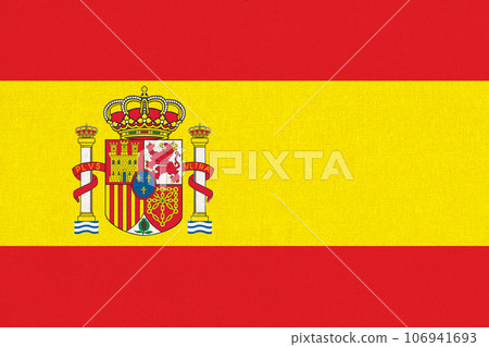 flag of Spain. National Spanish flag on fabric surface. European country 106941693