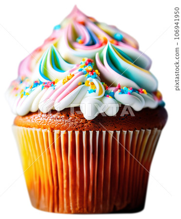 Cupcake for birthday party celebrate. Festive background with cake. Cupcake for birthday party celebrate. Festive background with cake. 106941950