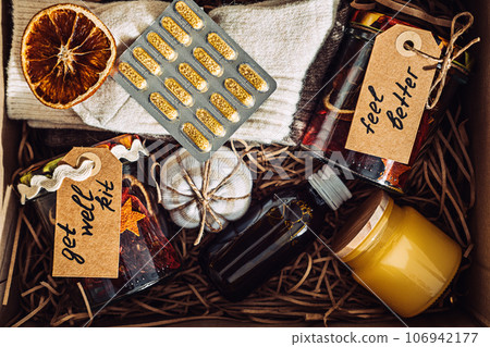 Care package, gift box for a sick friend. Get Well Soon Gifts for adults, Care Package Get Well Soon Gift Basket for Sick Friends. Feel Better Gifts, Thinking of You, Encouragement Cheer Up Gifts 106942177