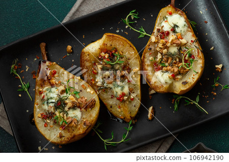 Baked Pears with Blue Cheese, Walnuts and Honey Baked Pears with Blue Cheese, Walnuts and Honey 106942190