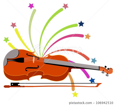 Music Design. Violin and fireworks. For concert, music, stickers, t-shirts. Music Design. Violin and fireworks. For concert, music, stickers, t-shirts. 106942510