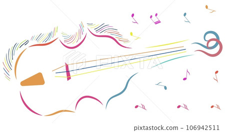 Music Design. Abstract violin and notes. For concert, music, stickers, t-shirts. Music Design. Abstract violin and notes. For concert, music, stickers, t-shirts. 106942511