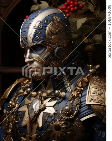Male superhero character in blue suit with superpowers. AI Male superhero character in blue suit with superpowers. AI 106943009