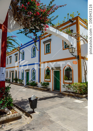 A street scene in Puerto de Mogan Gran Canaria, Canary Islands, Spain 106943116