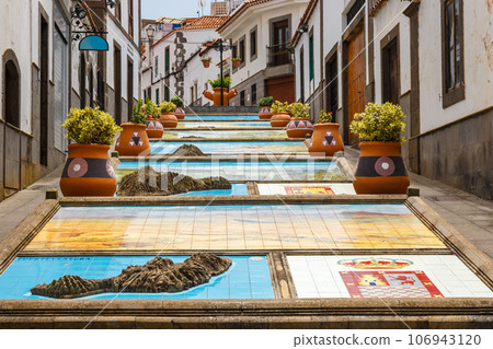 famous Paseo de Canarias street on Firgas, Gran Canaria, Canary Islands, Spain 106943120