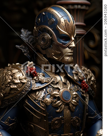 Male superhero character in blue suit with superpowers. AI Male superhero character in blue suit with superpowers. AI 106943160