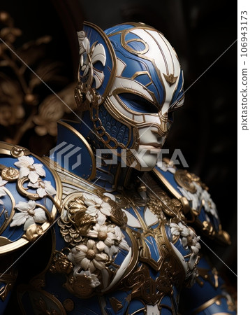 Male superhero character in blue suit with superpowers. AI Male superhero character in blue suit with superpowers. AI 106943173
