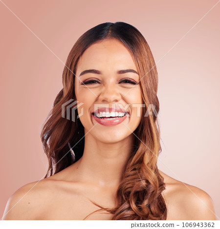 Portrait, beauty and hair with a model black woman in studio on a pink background for natural haircare. Face, skincare and keratin with an attractive young female feeling proud of her hairstyle Portrait, beauty and hair with a model black woman in studio on a pink background for natural haircare. Face, skincare and keratin with an attractive young female feeling proud of her hairstyle 106943362