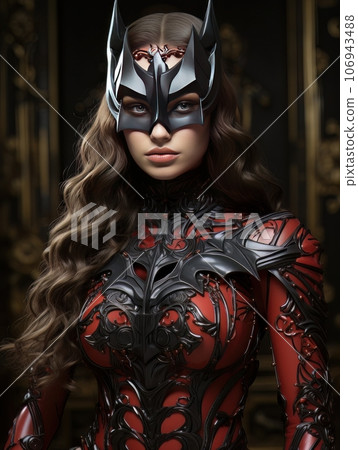 Beautiful woman in tight sexy costume and cat mask. AI Beautiful woman in tight sexy costume and cat mask. AI 106943488