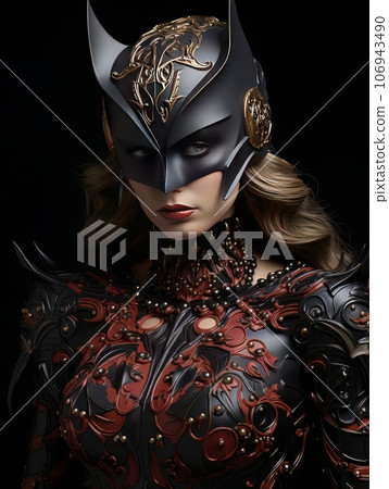 Beautiful woman in tight sexy costume and cat mask. AI Beautiful woman in tight sexy costume and cat mask. AI 106943490